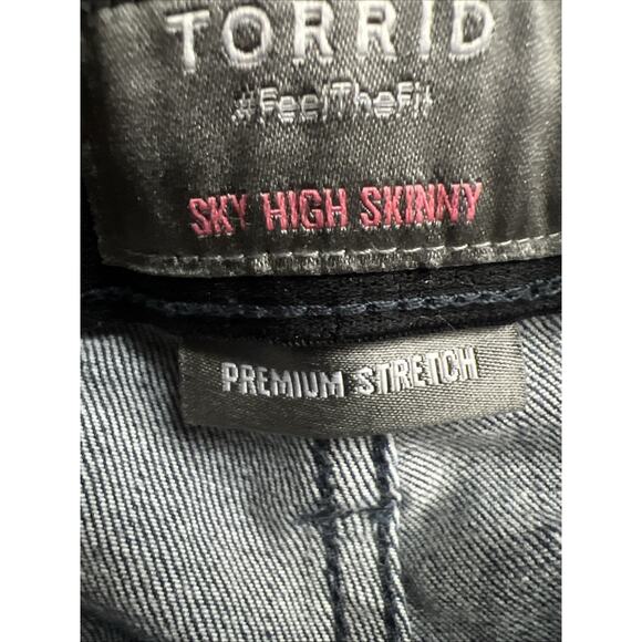 Torrid Womens Premium Sky High Skinny Fit Size 18R Dark Wash Denim Jeans - Picture 7 of 12